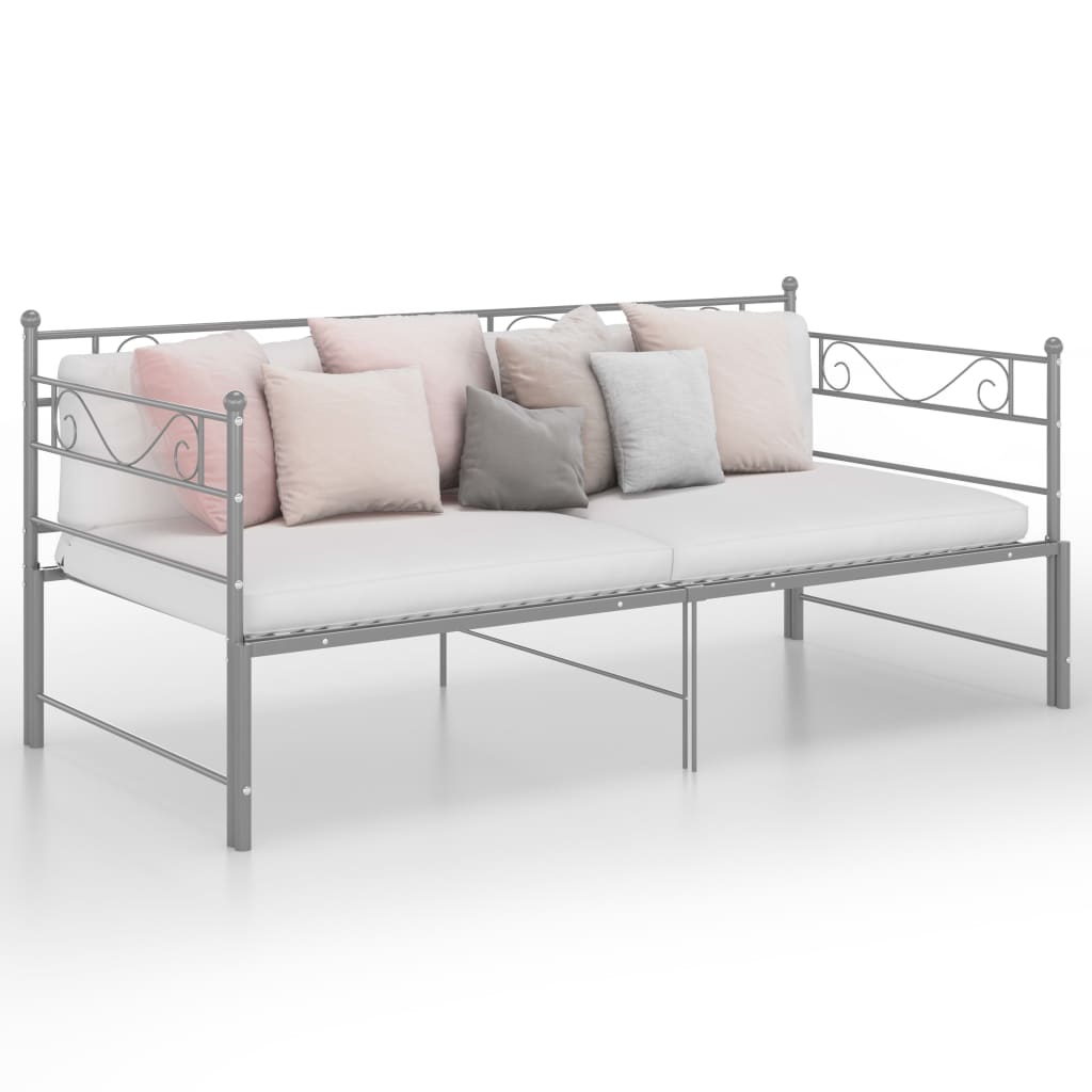 vidaXL Cadre de canapé-lit extensible gris métal 90x200 cm