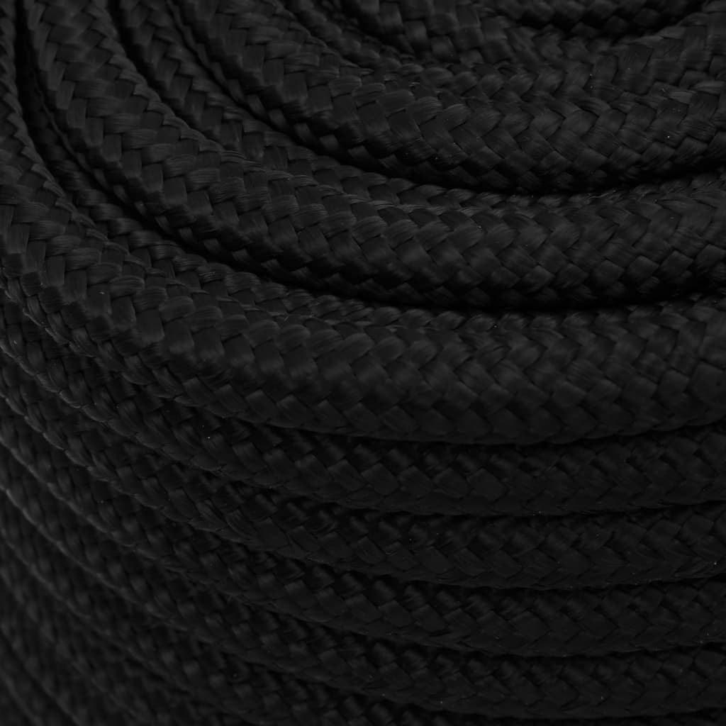 vidaXL Corde de travail Noir 18 mm 100 m Polyester