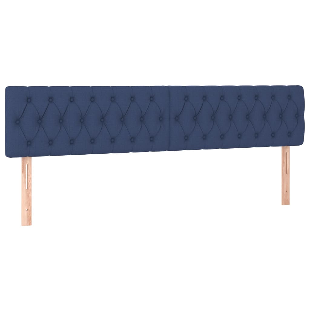 vidaXL Sommier à lattes de lit avec matelas Bleu 200x200 cm Tissu