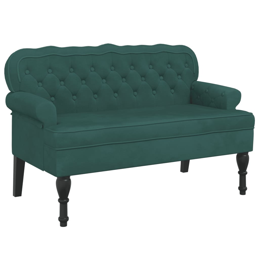 vidaXL Banc avec dossier vert foncé 119,5x64,5x75 cm velours