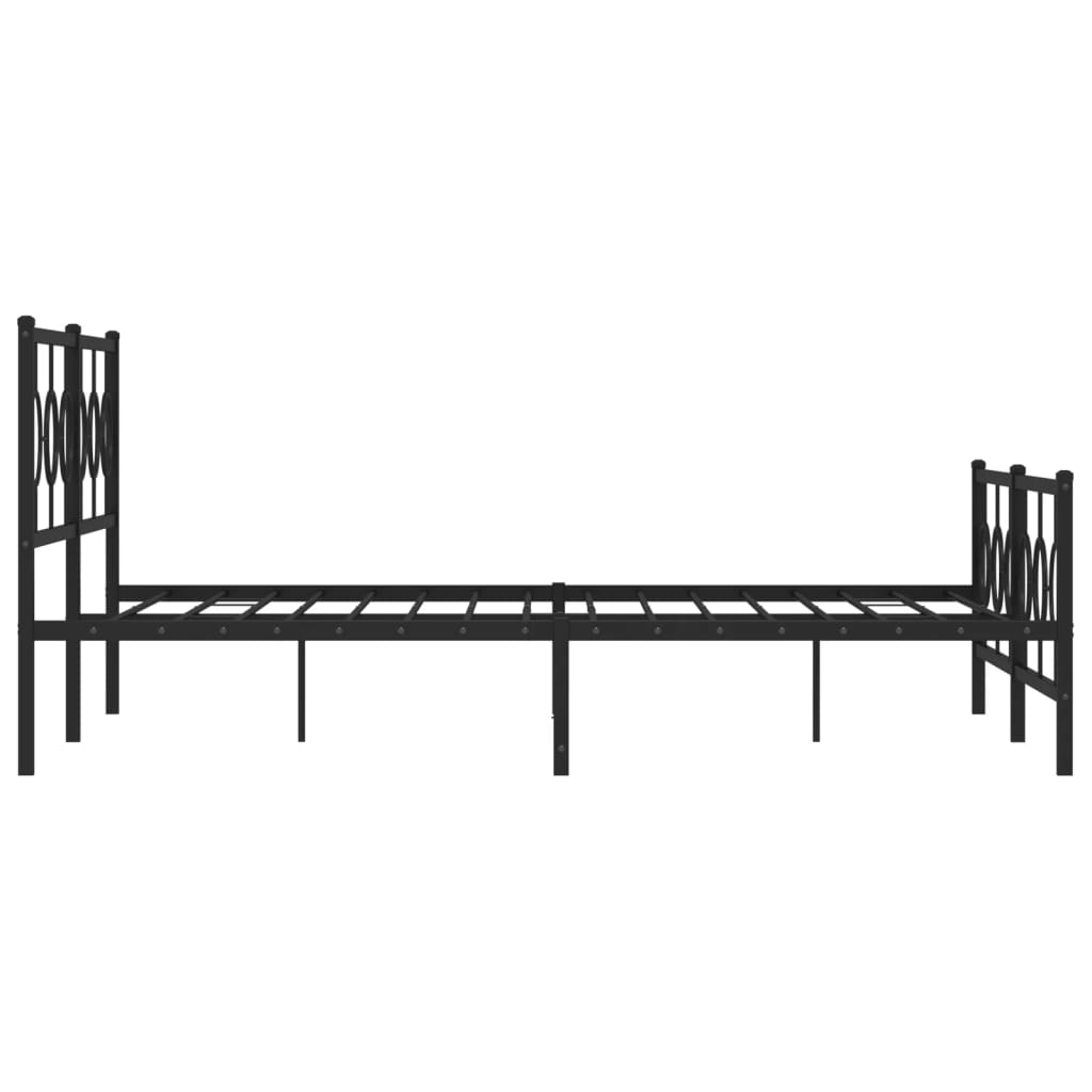 vidaXL Cadre de lit métal sans matelas avec pied de lit noir 180x200cm