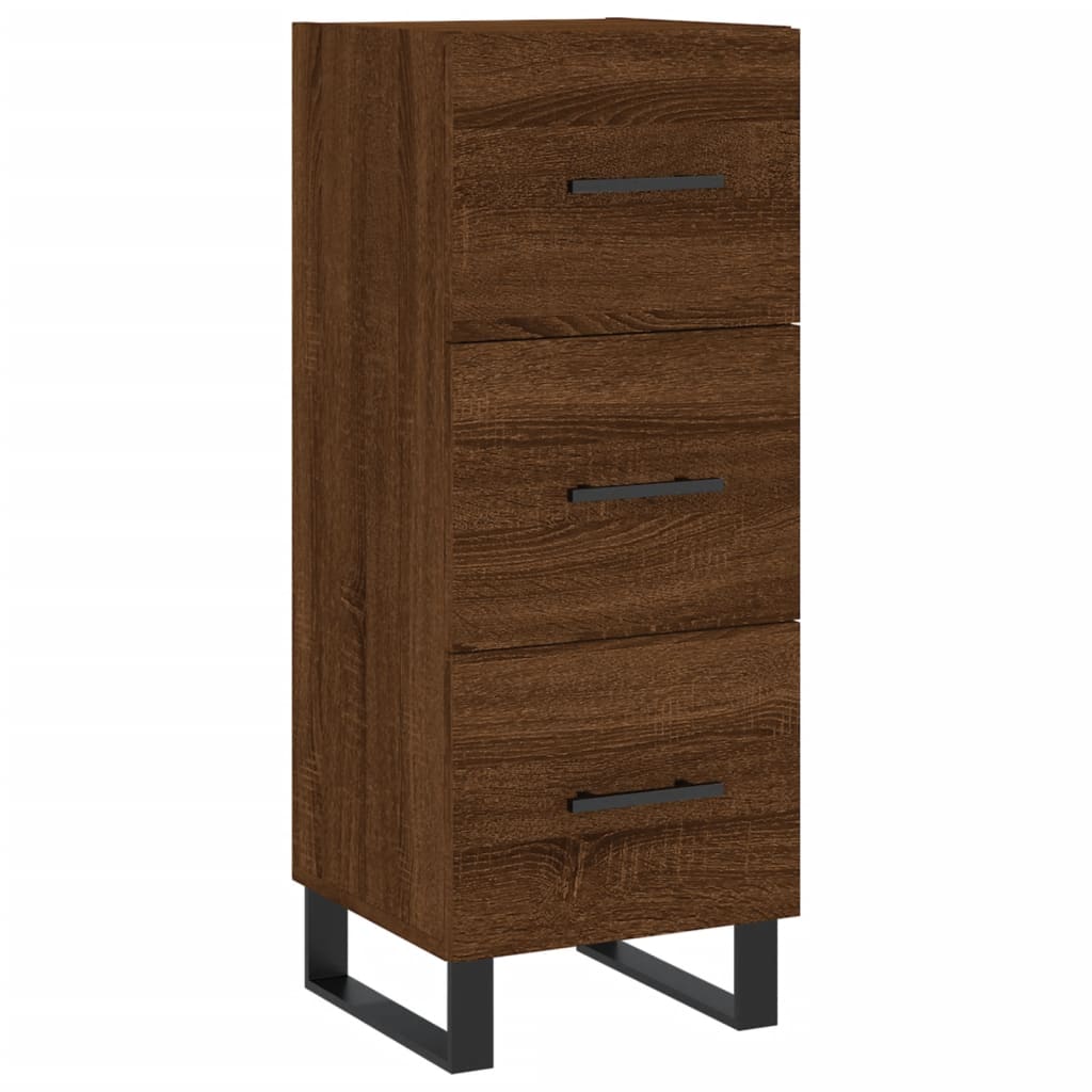 vidaXL Buffet haut Chêne marron 34,5x34x180 cm Bois d'ingénierie