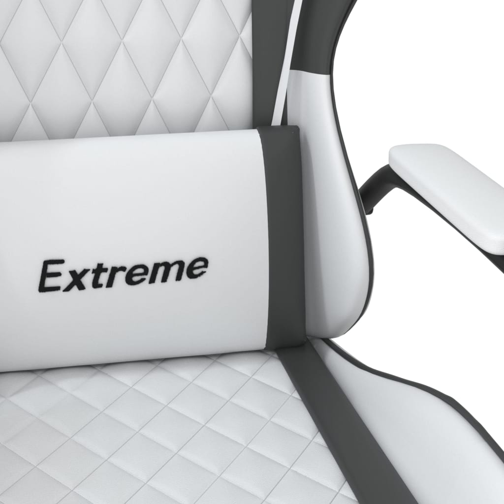 vidaXL Chaise de jeu Blanc et noir Similicuir