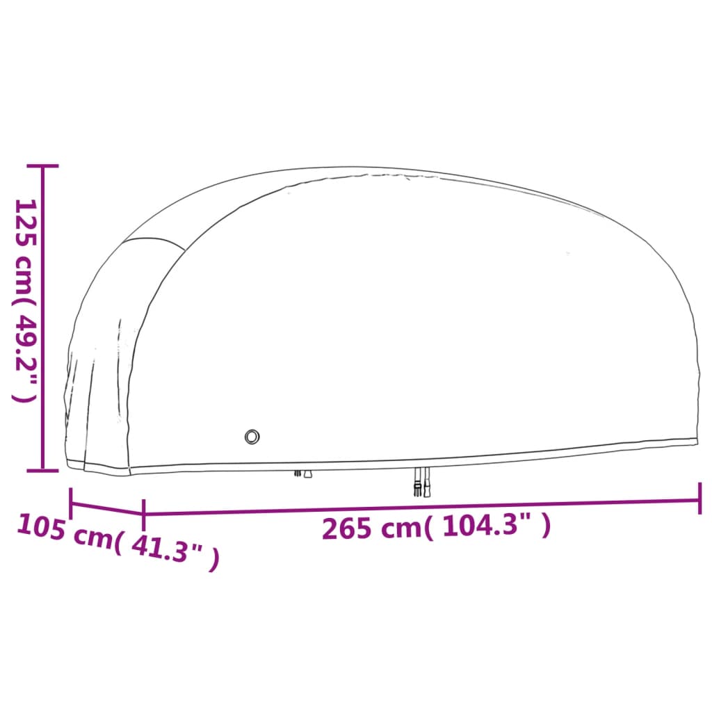 vidaXL Housses de motocyclette 2 pcs 265x105x125 cm tissu oxford 210D