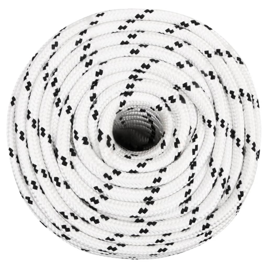 vidaXL Corde de bateau tressé Blanc 14 mmx25 m Polyester