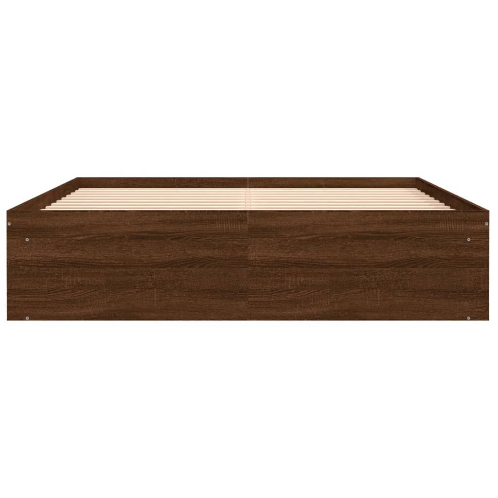 vidaXL Cadre de lit sans matelas chêne marron 140x200 cm