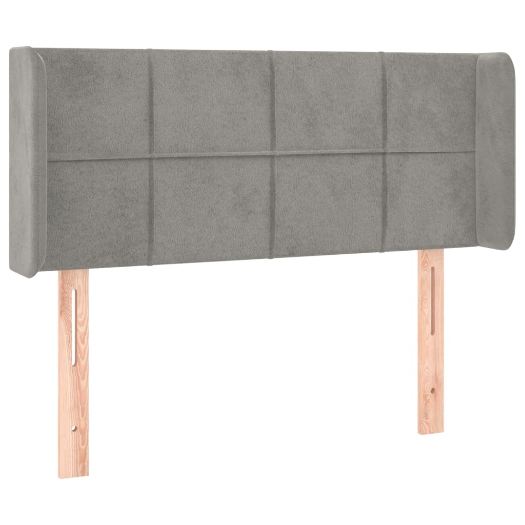 vidaXL Tête de lit à LED Gris clair 103x16x78/88 cm Velours