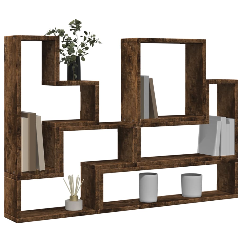 vidaXL Étagère murale chêne fumé 96x12x64 cm bois d'ingénierie