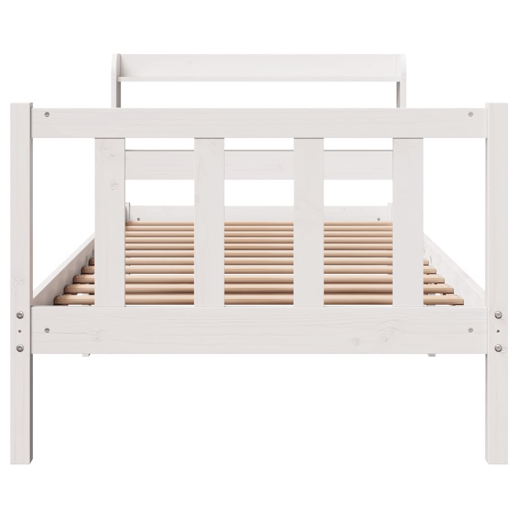 vidaXL Cadre de lit sans matelas blanc 90x200 cm bois de pin massif