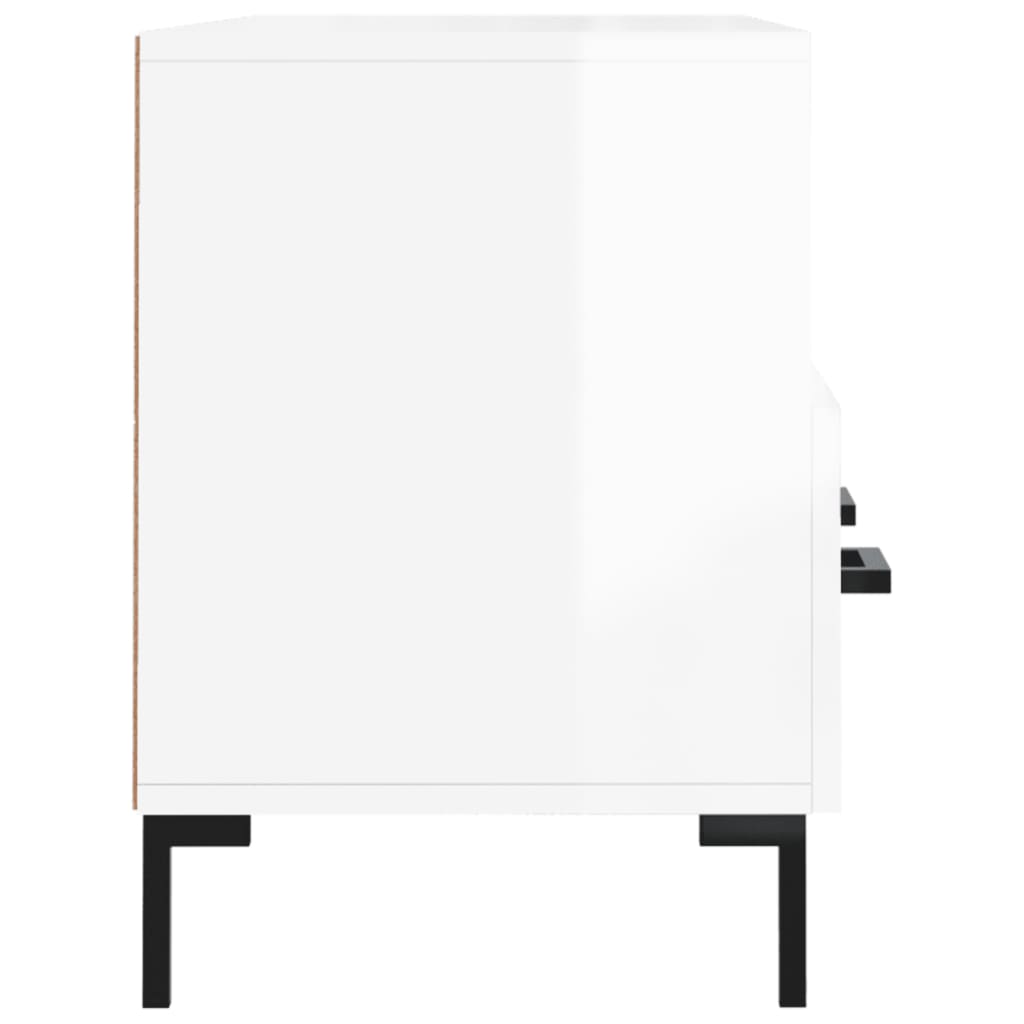 vidaXL Meuble TV Blanc brillant 102x36x50 cm Bois d'ingénierie