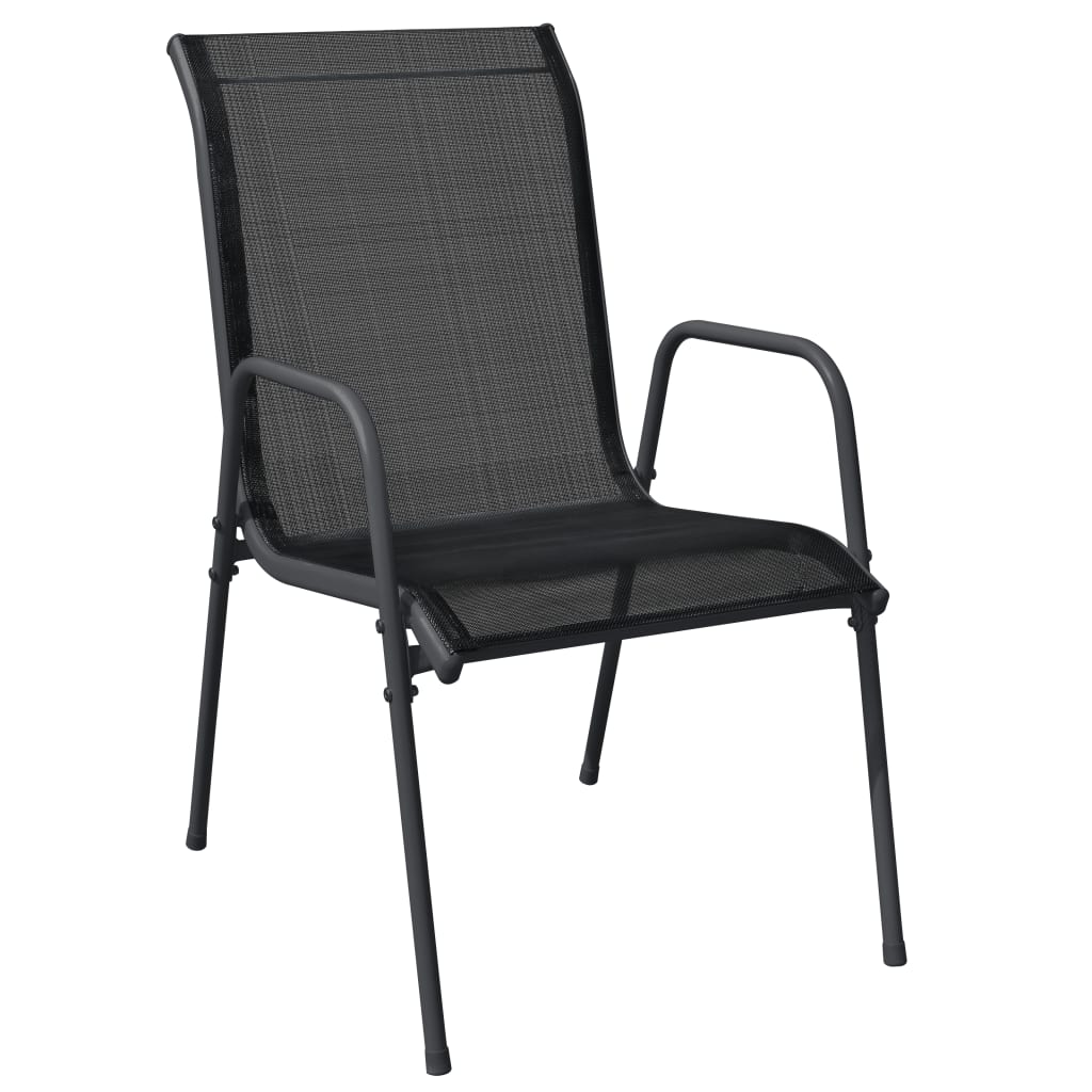 vidaXL Ensemble à manger de jardin 9 pcs noir textilène et acier