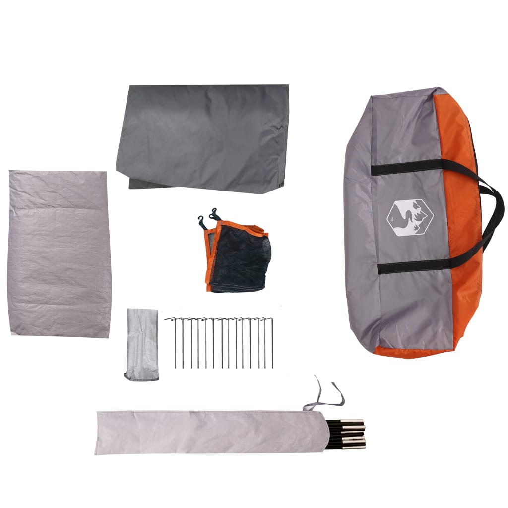 vidaXL Tente de cabine familiale 6 personnes orange imperméable