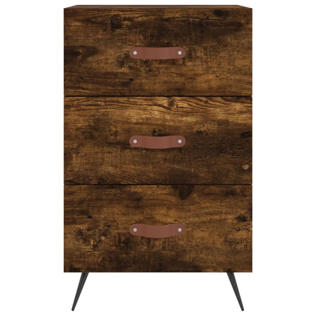 vidaXL Table de chevet chêne fumé 40x40x66 cm bois d'ingénierie