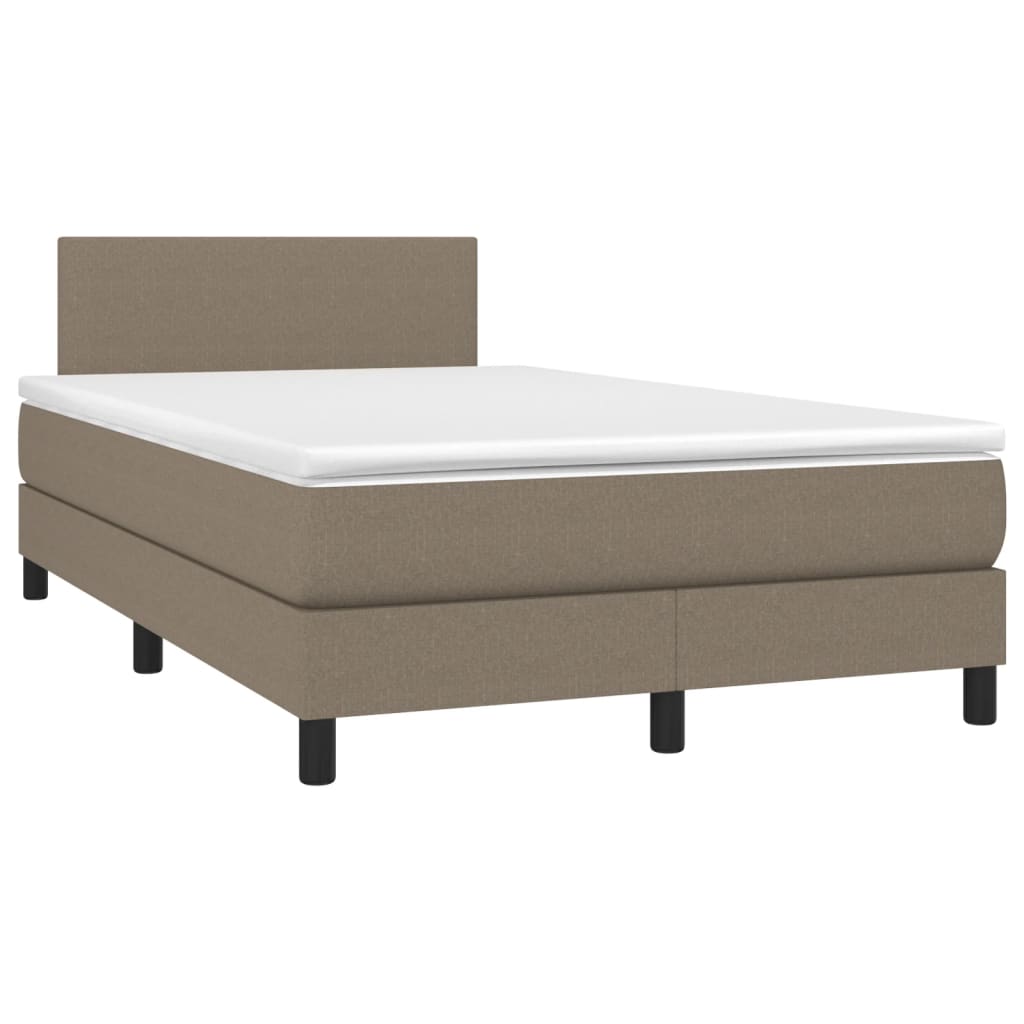 vidaXL Sommier à lattes de lit matelas et LED taupe 120x190 cm tissu