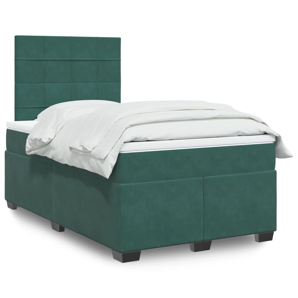 vidaXL Sommier à lattes de lit et matelas Vert foncé 120x200cm Velours