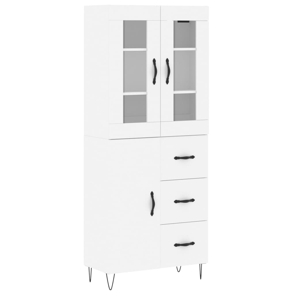 vidaXL Buffet haut Blanc 69,5x34x180 cm Bois d'ingénierie