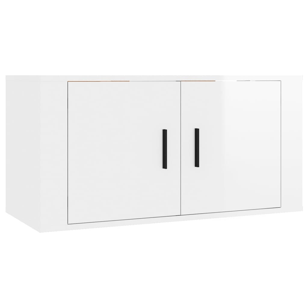 vidaXL Ensemble de meubles TV 2 pcs blanc brillant bois d'ingénierie