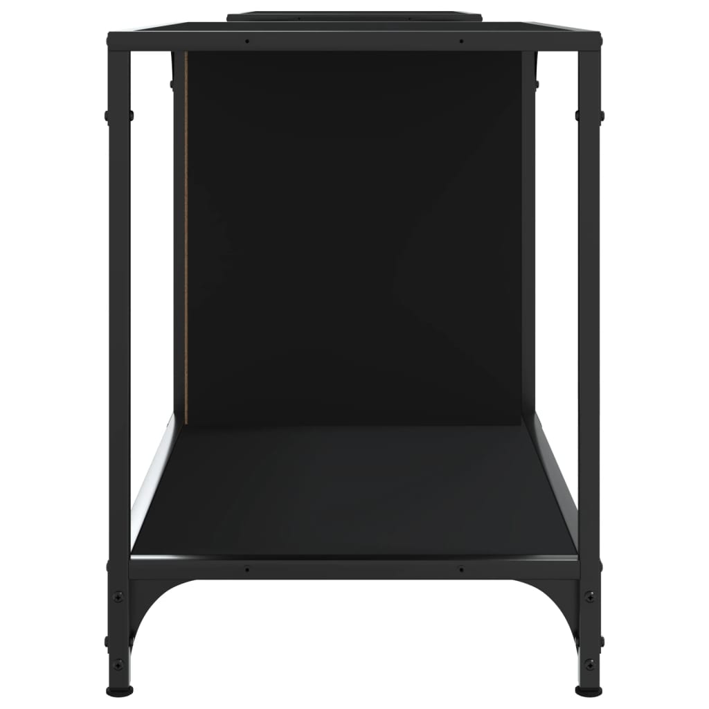 vidaXL Meuble TV noir 203x37x50 cm bois d'ingénierie