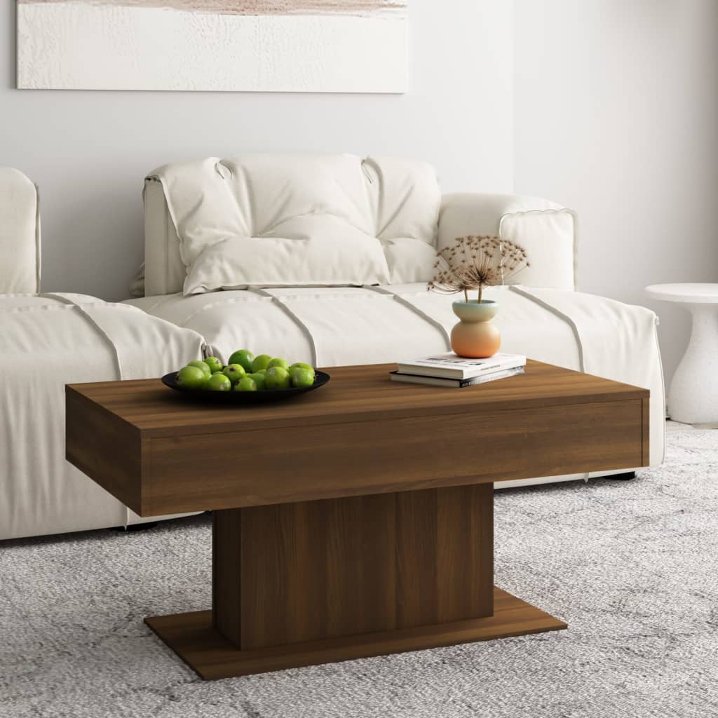 vidaXL Table basse Chêne marron 96x50x45 cm Bois d'ingénierie