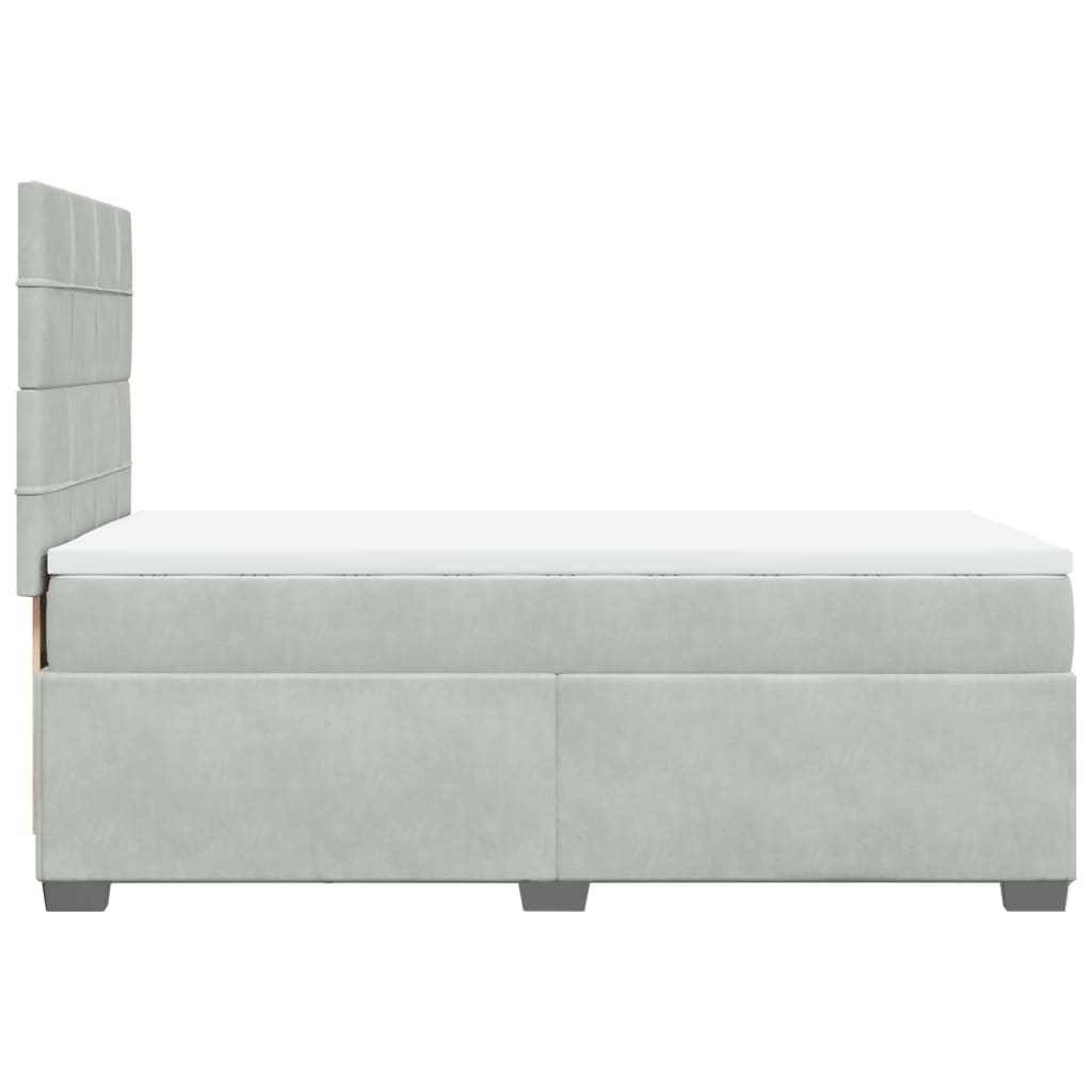 vidaXL Sommier à lattes de lit et matelas Gris clair 90x200 cm Velours