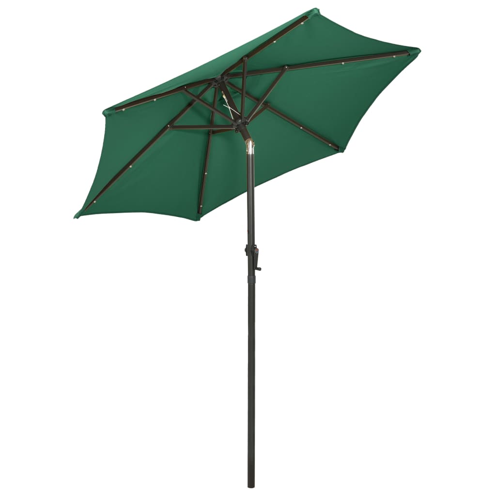 vidaXL Parasol de jardin avec lumières LED vert 200x211 cm aluminium