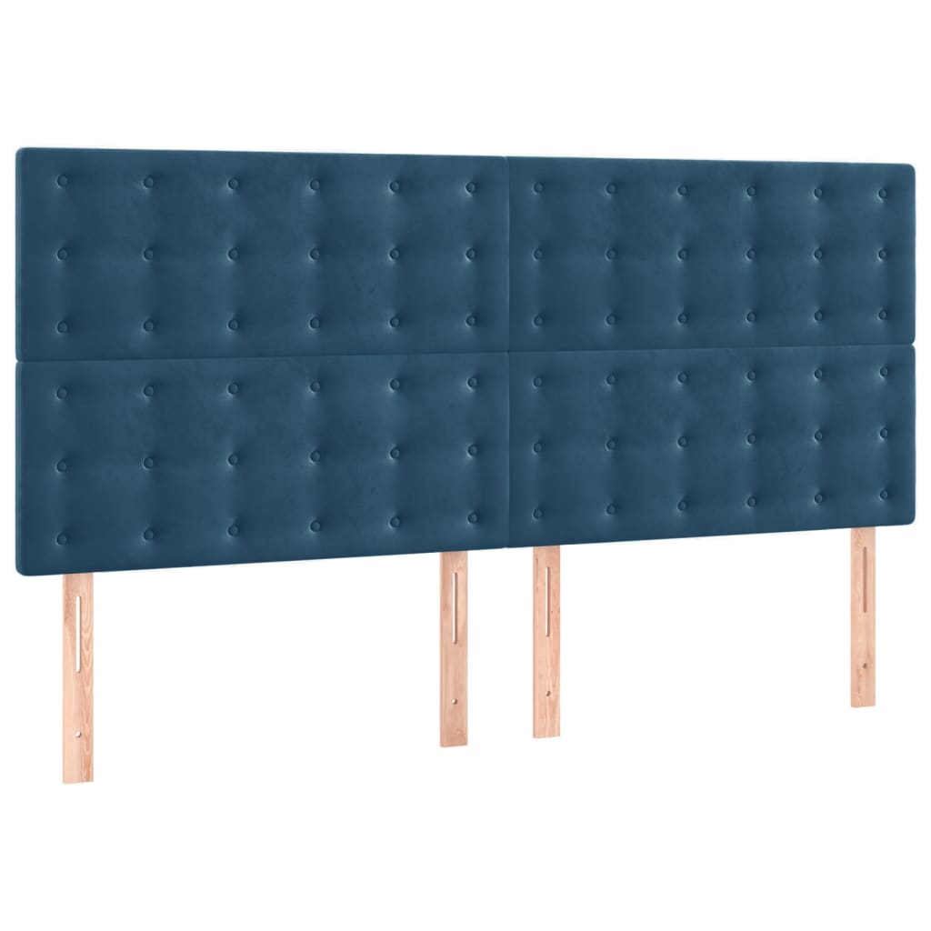 vidaXL Cadre de lit sans matelas bleu foncé 140x190 cm velours