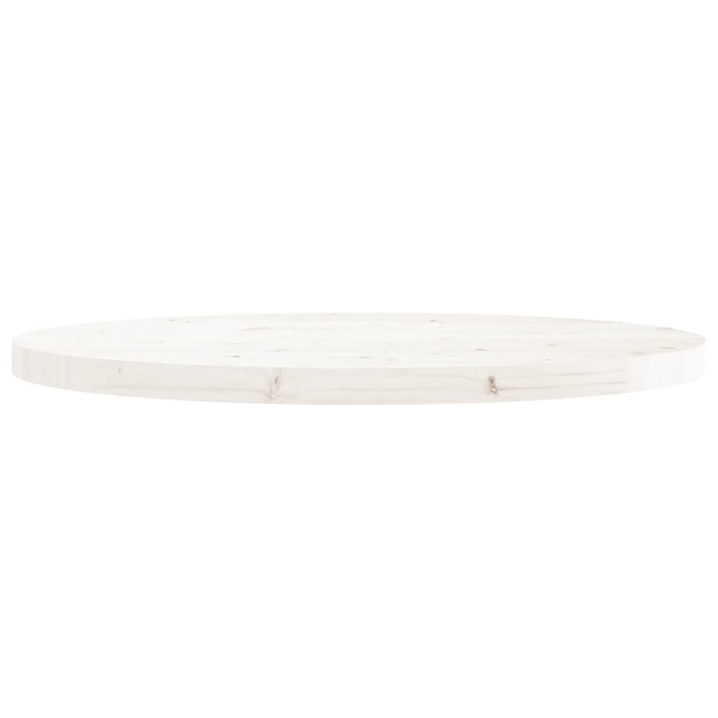 vidaXL Dessus de table rond blanc Ø80x3 cm bois de pin massif