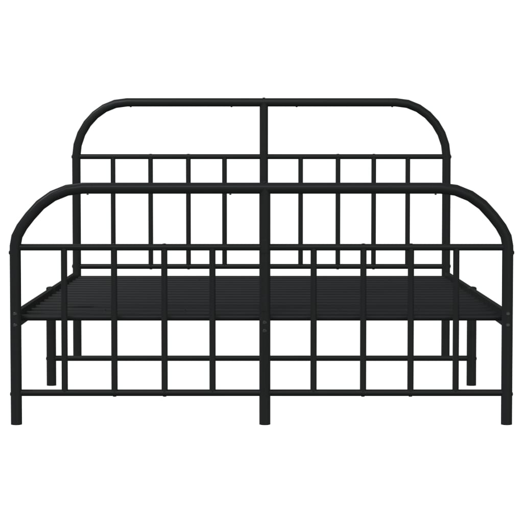 vidaXL Cadre de lit métal sans matelas avec pied de lit noir 160x200cm