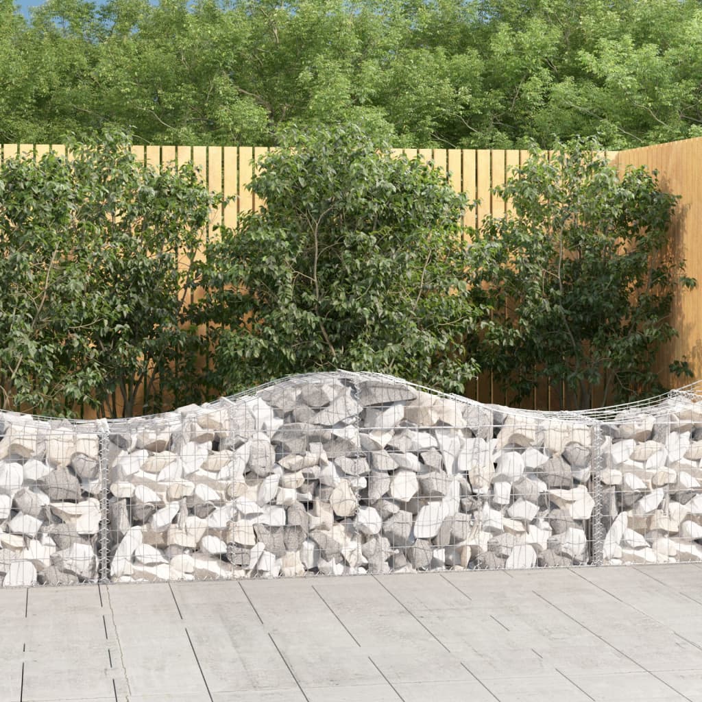 vidaXL Paniers à gabions arqués 14 pcs 200x50x60/80 cm fer galvanisé