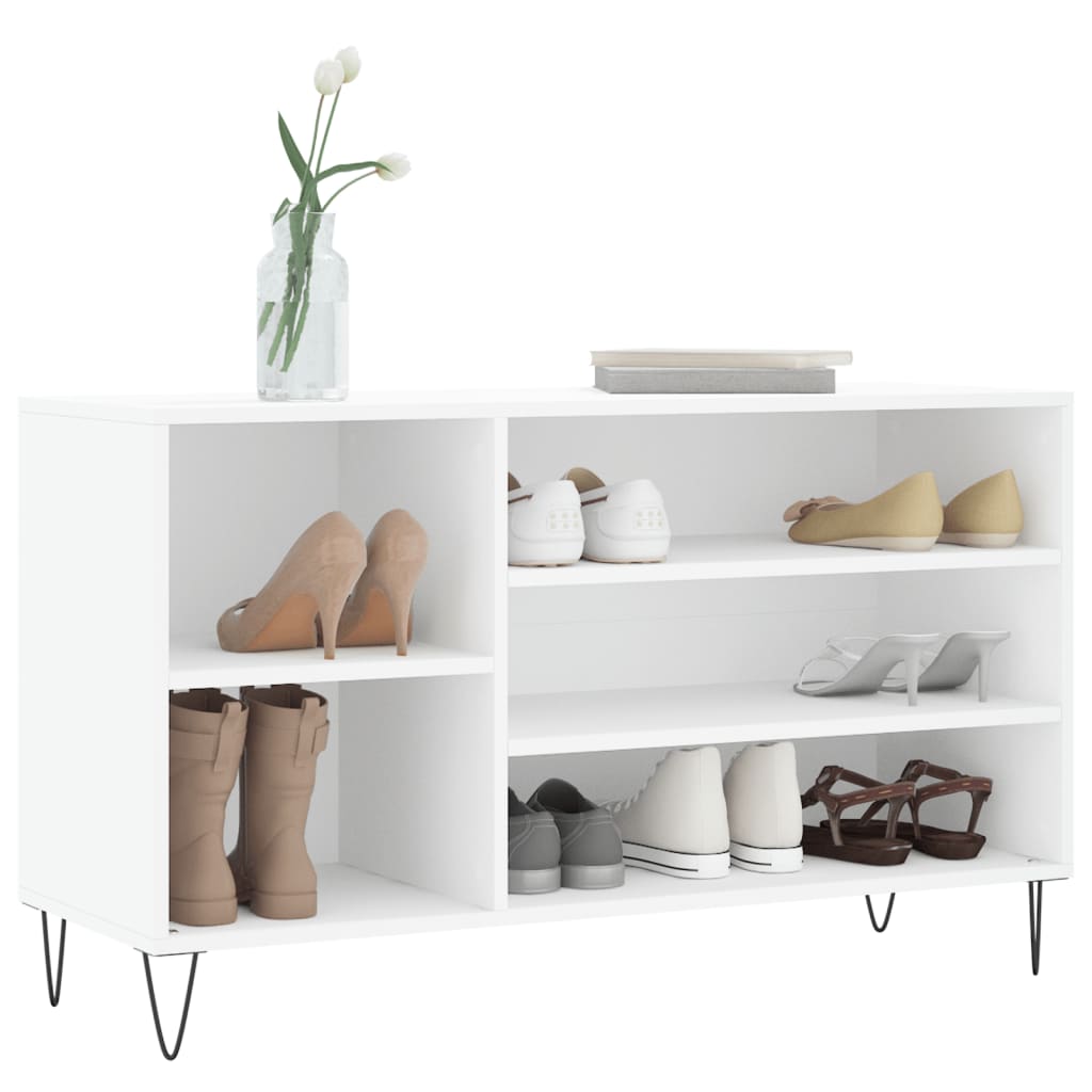 vidaXL Armoire à chaussures Blanc 102x36x60 cm Bois d'ingénierie