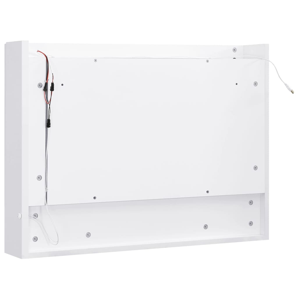 vidaXL Armoire à miroir de salle de bain LED Blanc 80x15x60 cm MDF