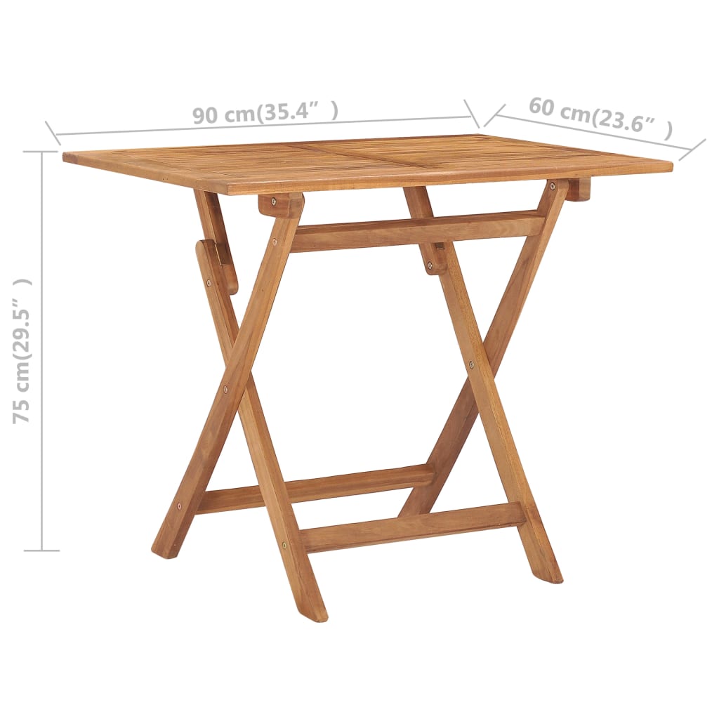 vidaXL Ensemble à manger d'extérieur pliable 5 pcs Bois solide de teck