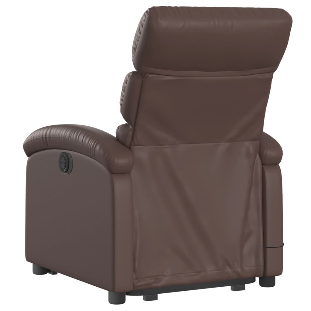 vidaXL Fauteuil inclinable de massage électrique marron similicuir