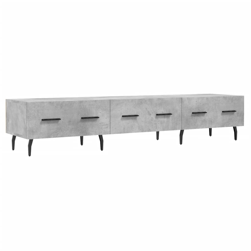 vidaXL Meuble TV gris béton 150x36x30 cm bois d'ingénierie