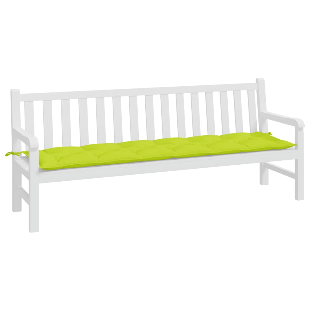 vidaXL Coussin de banc de jardin vert brillant 200x50x7cm tissu oxford