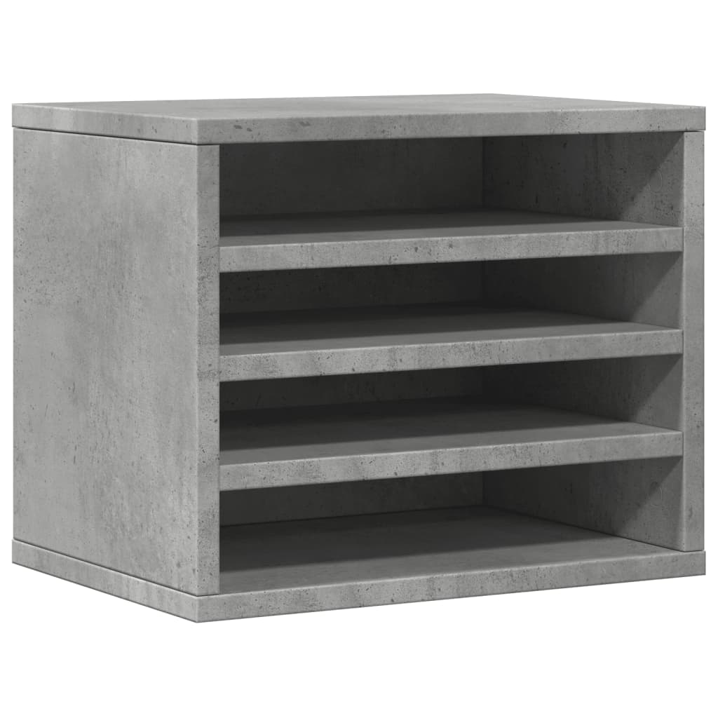 vidaXL Organisateur de bureau gris béton 36x26x29,5 cm