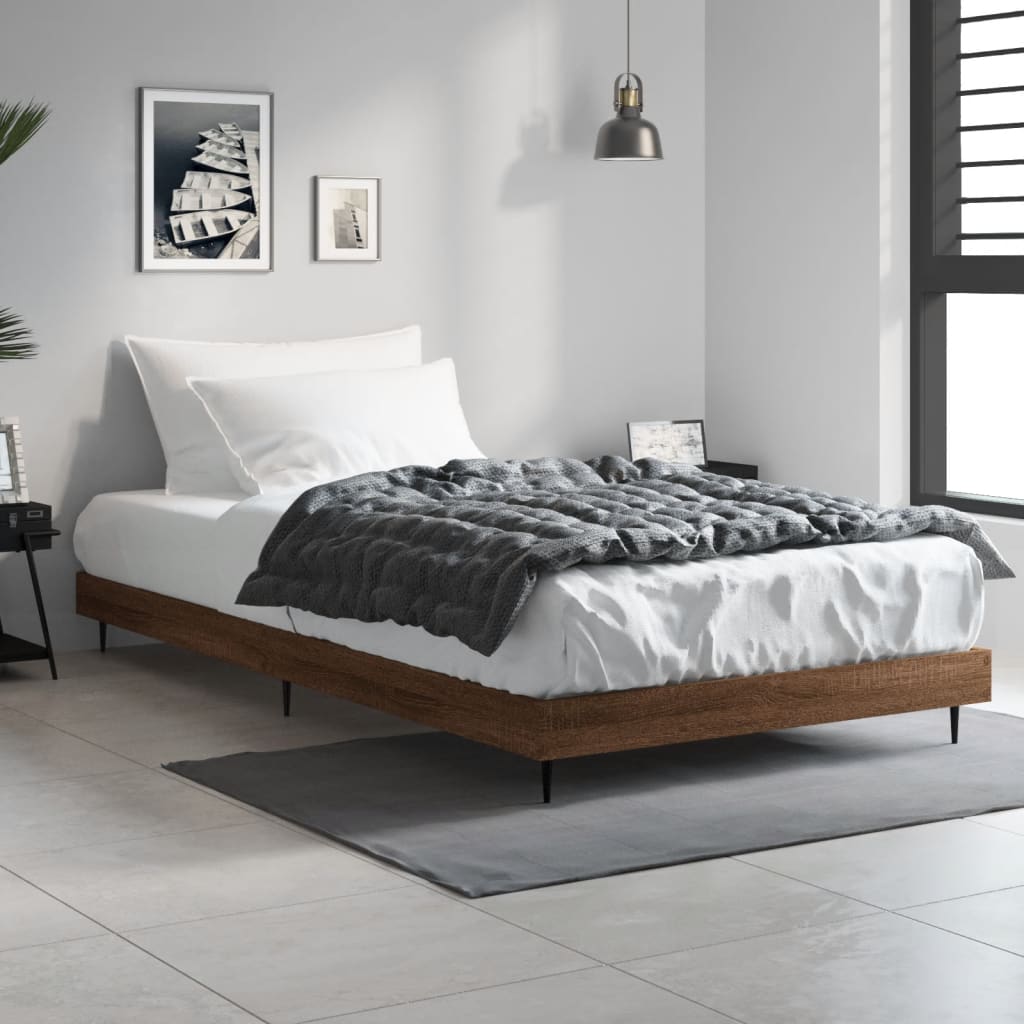 vidaXL Cadre de lit sans matelas chêne marron 90x200cm bois ingénierie