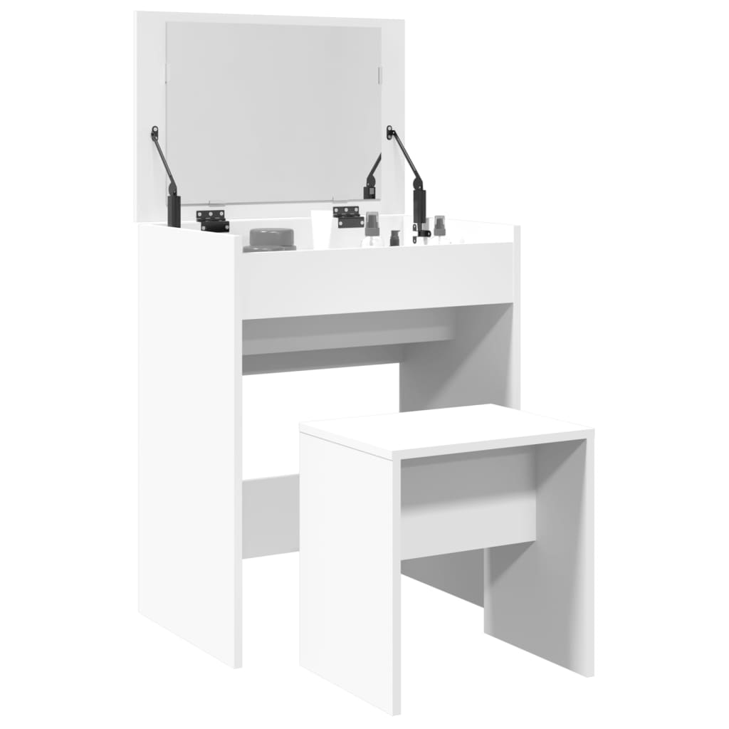 vidaXL Coiffeuse et tabouret blanc 60x40x113,5 cm