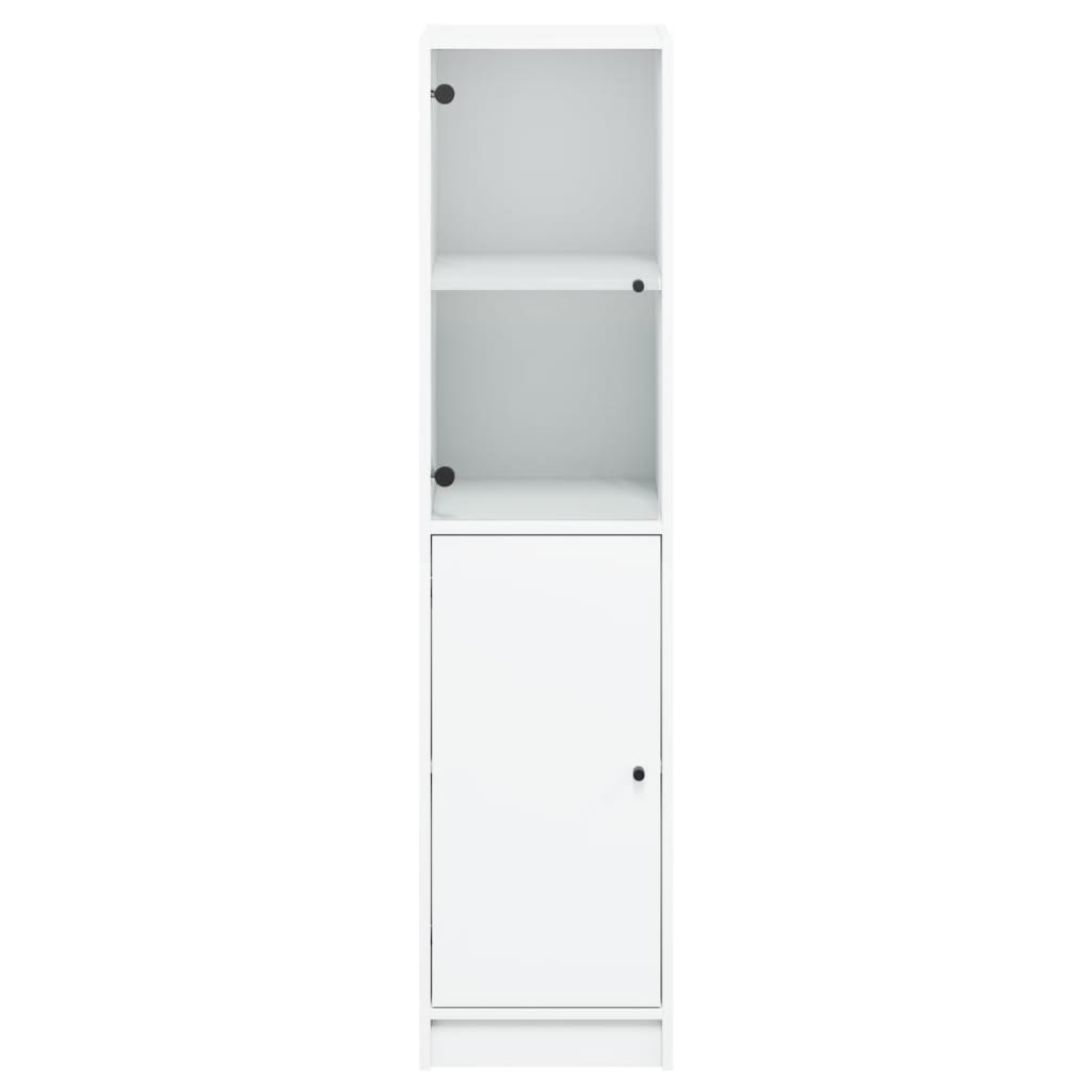 vidaXL Buffet avec porte en verre blanc 35x37x142 cm