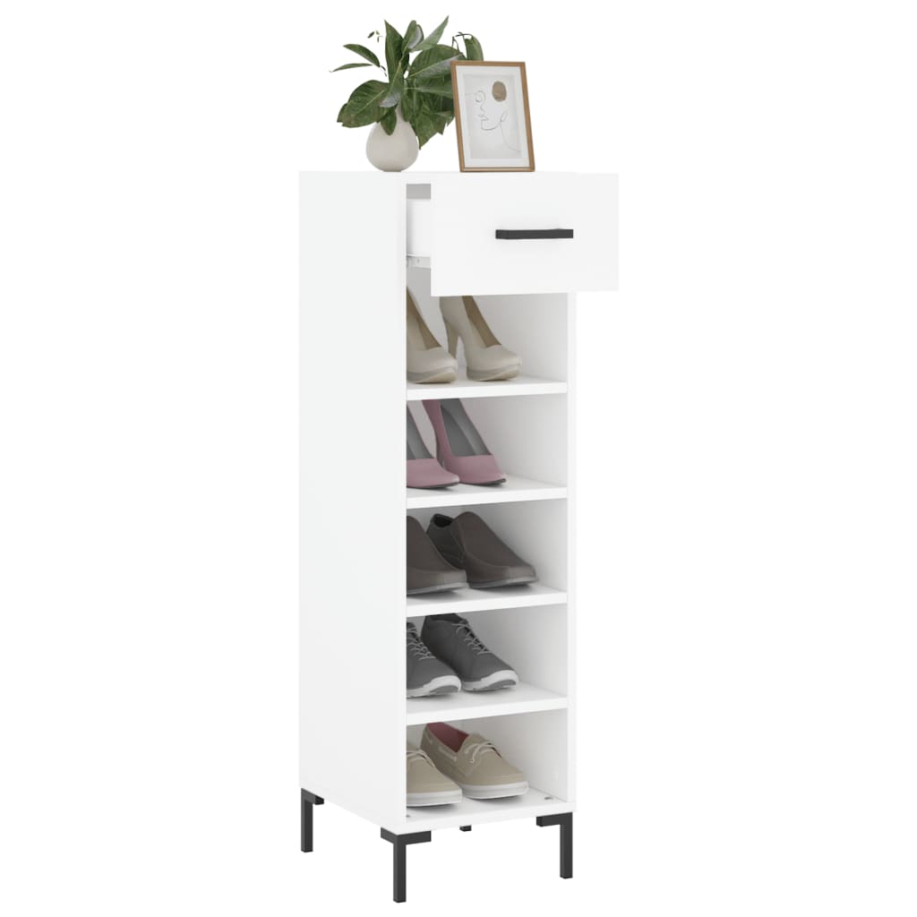 vidaXL Armoire à chaussures blanc 30x35x105 cm bois d'ingénierie