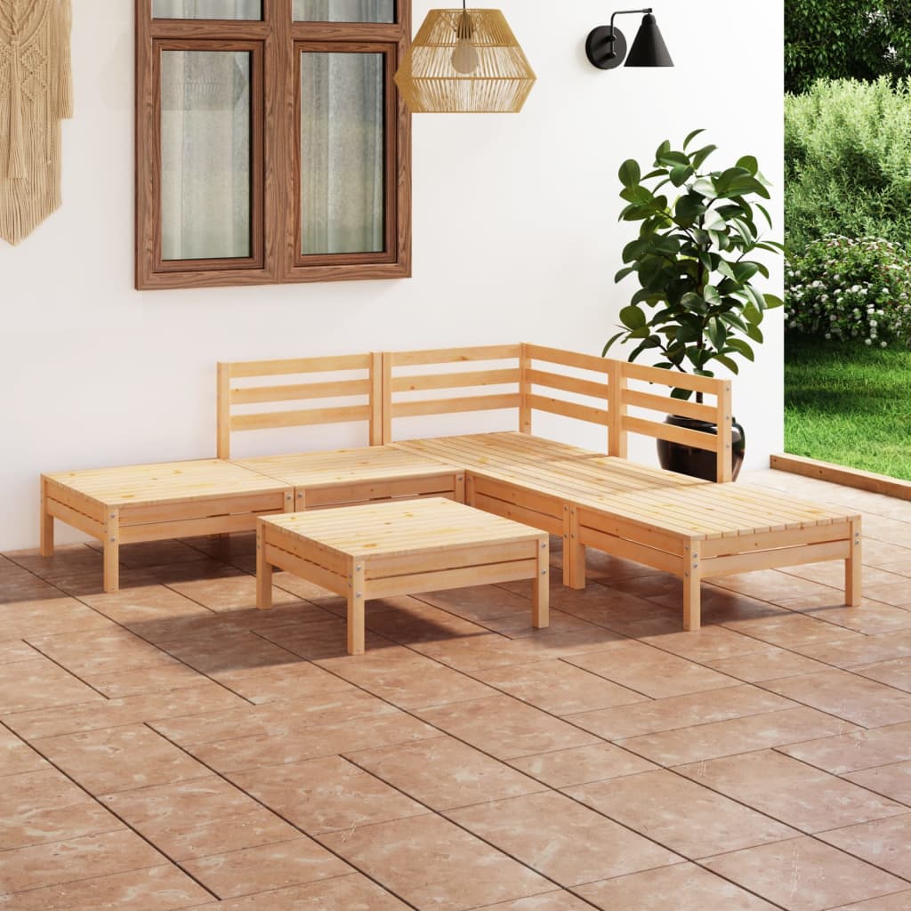 vidaXL Salon de jardin 6 pcs Bois de pin massif