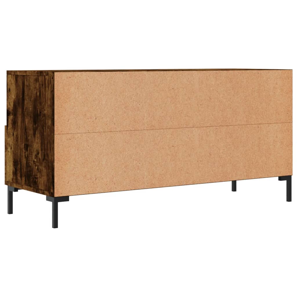 vidaXL Meuble TV chêne fumé 102x36x50 cm bois d'ingénierie