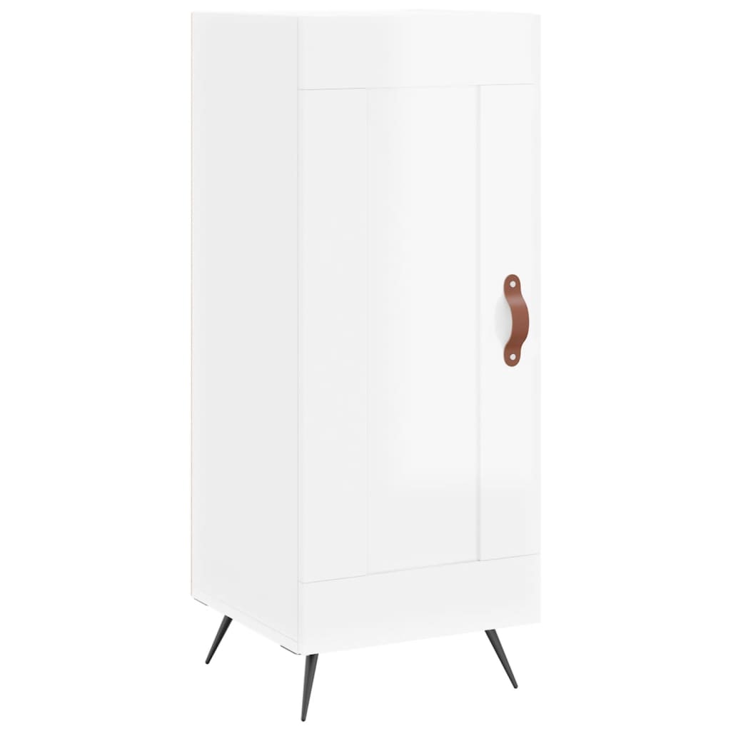 vidaXL Buffet Blanc brillant 34,5x34x90 cm Bois d'ingénierie