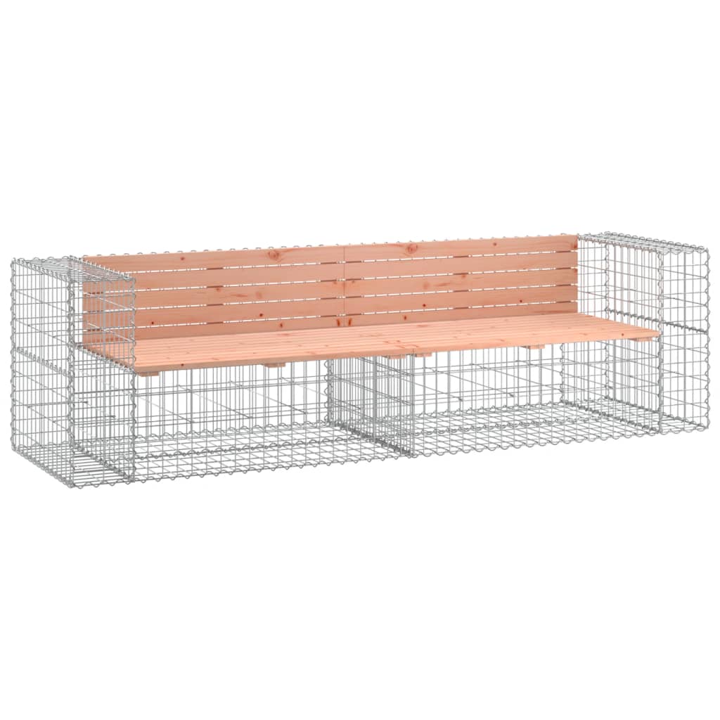 vidaXL Banc de jardin design gabion 244x71x65,5 cm bois massif douglas