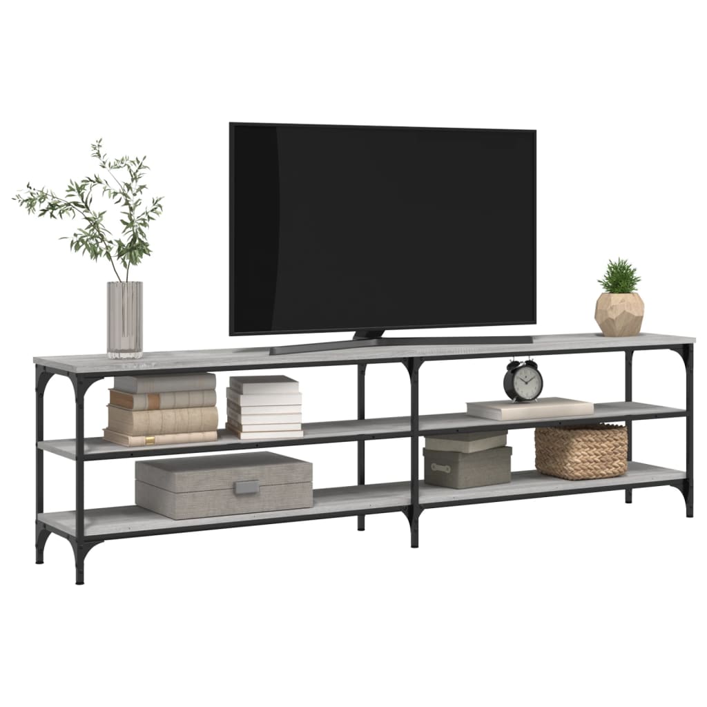 vidaXL Meuble TV sonoma gris 180x30x50 cm bois d'ingénierie et métal