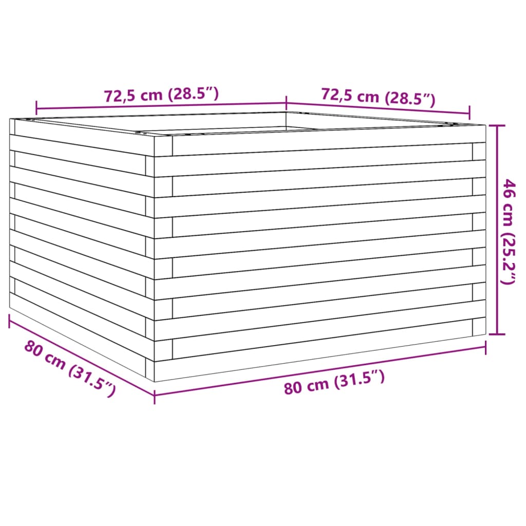 vidaXL Jardinière 80x80x46 cm bois massif de douglas