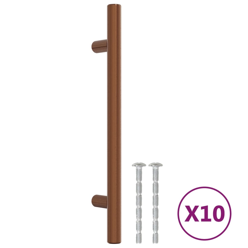 vidaXL Poignées d'armoire 10 pcs bronze 128 mm acier inoxydable