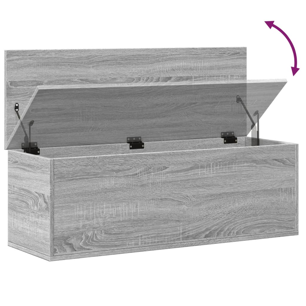 vidaXL Boîte de rangement sonoma gris 102x35x35 cm bois d'ingénierie