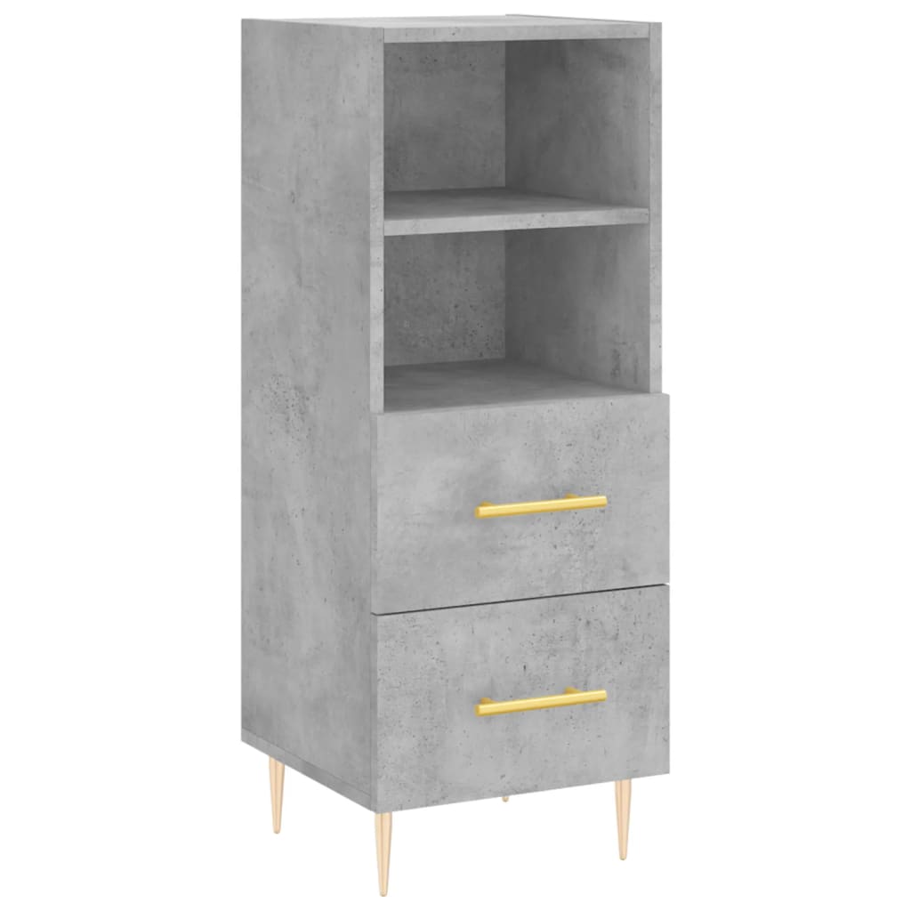 vidaXL Buffet haut Gris béton 34,5x34x180 cm Bois d'ingénierie