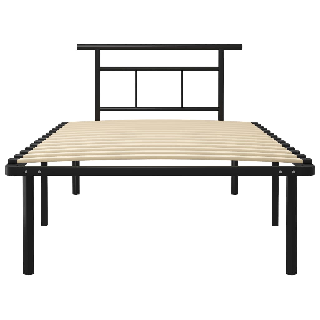 vidaXL Cadre de lit sans matelas noir métal 100x200 cm